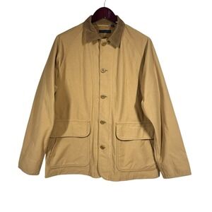 Uniqlo Utility Jacket Sz M Brown Corduroy Collar Classic Chore Coat Hunt 439578